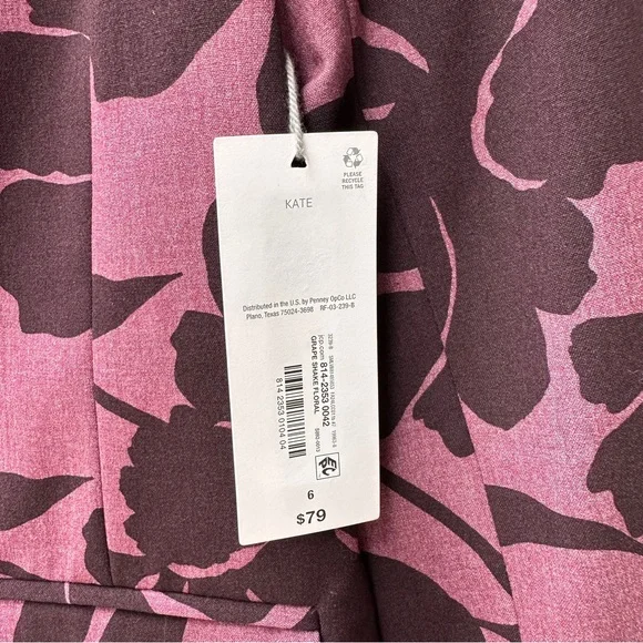 Liz Claiborne Kate Women’s Sz 6 Purple Floral Blazer Jacket Classic Fit NWT $79 - Picture 3 of 11